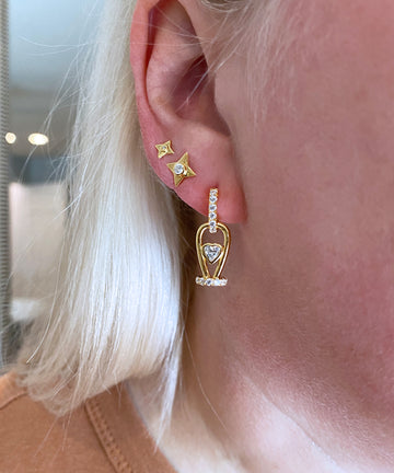 Heart Shape Buckle Drop Earrings