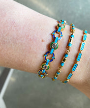 White Zirconia & Enamel Link Bracelet