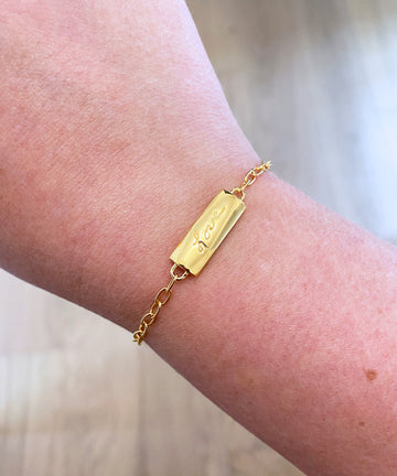 Custom Handwriting Bar Bracelet