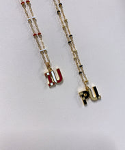 Crimson & Cream Initial Pendant