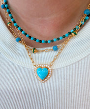 Turquoise & Malachite Alternating Beaded Necklace