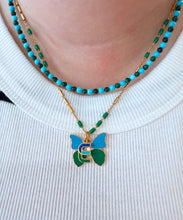 Turquoise & Malachite Alternating Beaded Necklace