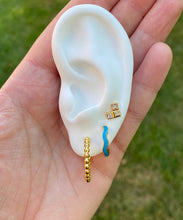 Medium Beaded Hinged Hoops