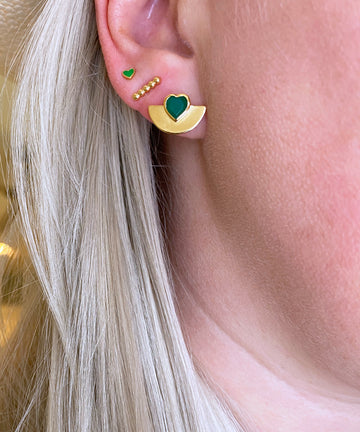 Mini Enamel Heart Stud