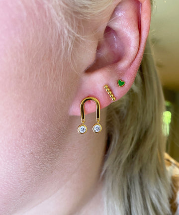 Mini Enamel Heart Stud