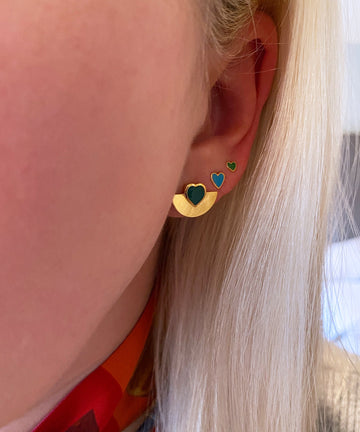Mini Enamel Heart Stud