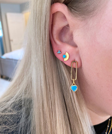 Turquoise Fan Stud