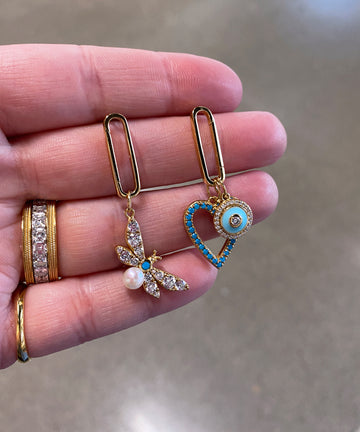 Zirconia & Turquoise Bug Charm