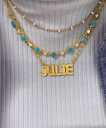 Textured Nameplate Necklace
