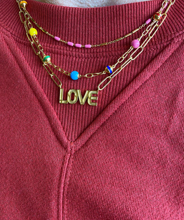 LOVE Textured Necklace