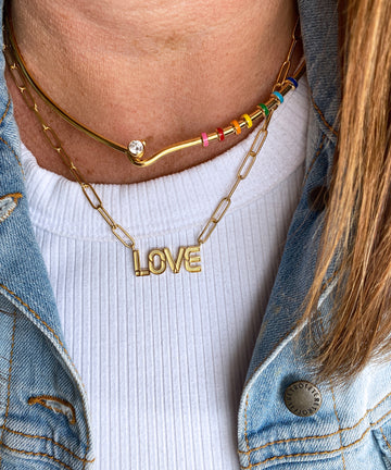 LOVE Textured Necklace