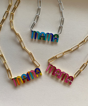 MAMA Enamel Necklace