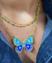 Enameled & Zirconia Butterfly Necklace