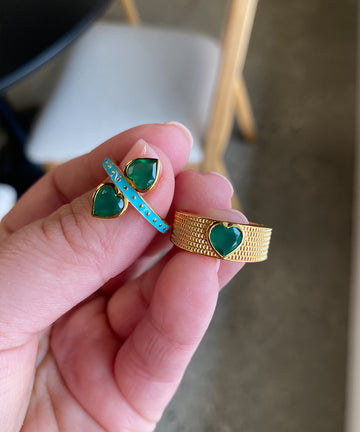 Medium Heart Shape Bezel Ring