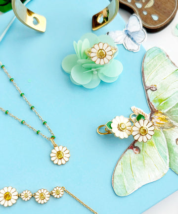 Yellow Zirconia Daisy Ring