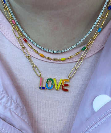 LOVE Enamel Necklace