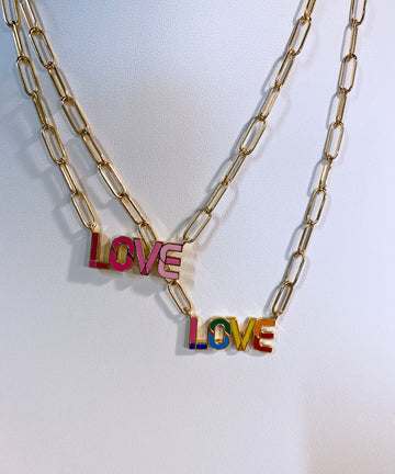 LOVE Enamel Necklace