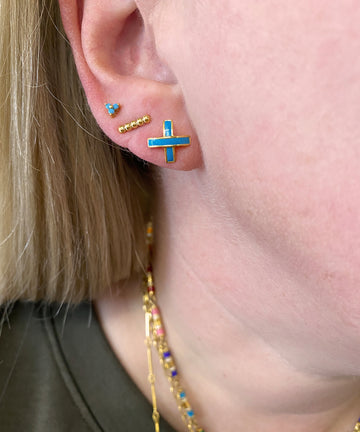 Enameled X Earrings