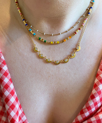 Barrel Enamel Chain Necklace