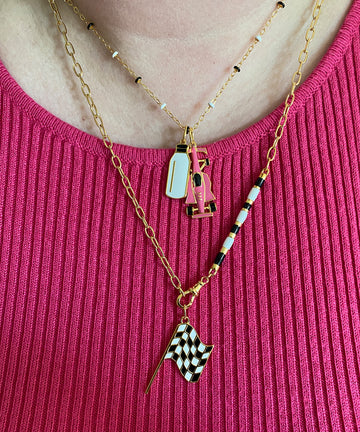 Small Enamel Barrel Chain with Swivel Clasp