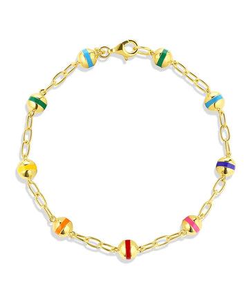 Beaded Enamel Chain Bracelet