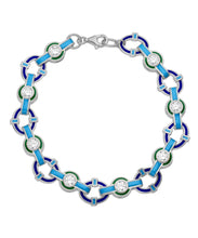 White Zirconia & Enamel Link Bracelet