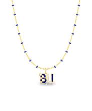 Blue & White Initials Pendant