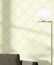 Pearl Lattice on Butter Yellow Wallpaper