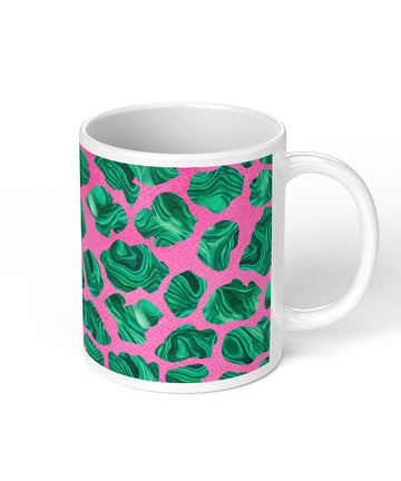 Cheetah Print Coffee Mug with Malachite