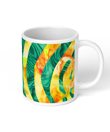 Zebra Coffee Mug with Malachite & Opal