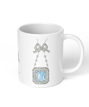 Aquamarine Bow Necklace Coffee Mug