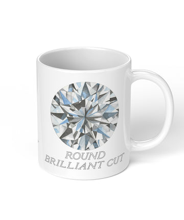 Round Brilliant Cut Diamond Coffee Mug