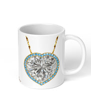 Heart Diamond & Turquoise Necklace Coffee Mug