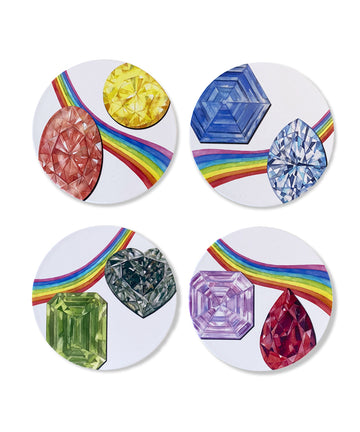 Fancy Color Diamonds Coaster Set