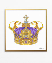 Amethyst, Diamond & Pearl Crown Watercolor on Paper