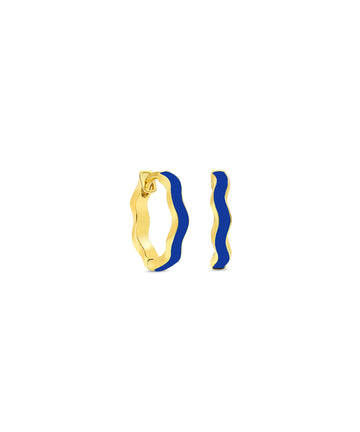 Ric Rac Enamel Hinged Hoop Earrings