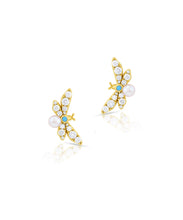 Zirconia & Turquoise Bug Earrings-YGV