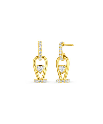 Heart Shape Buckle Drop Earrings