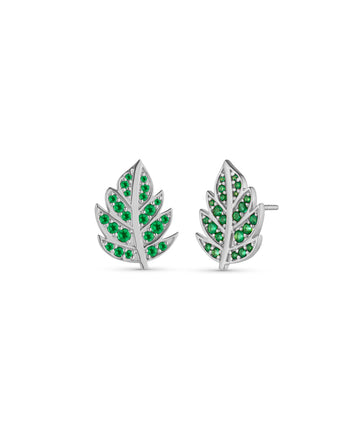 Green Onyx Leaf Earrings