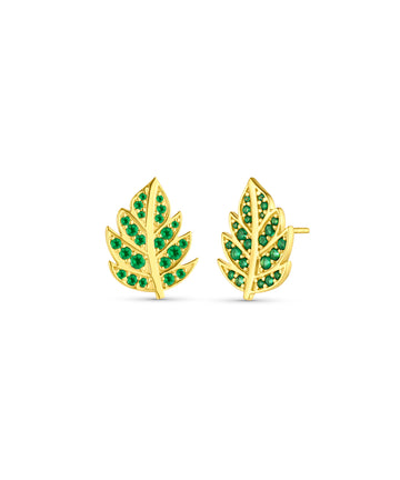 Green Onyx Leaf Earrings