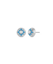 Domed Enamel Star Earrings