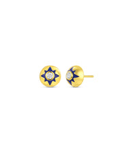 Domed Enamel Star Earrings