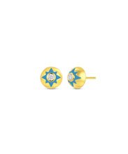 Domed Enamel Star Earrings