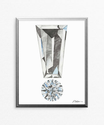 Diamond Exclamation Mark Rendering Printed On Paper