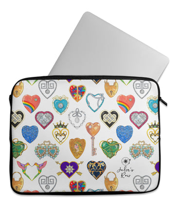 Jeweled Hearts Laptop Sleeve