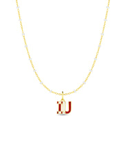 Crimson & Cream Initial Pendant