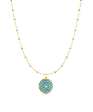 Turquoise & Zirconia Dome Pendant