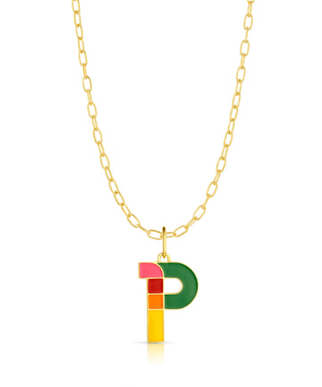 Large Enamel Initial Charm, O-Z