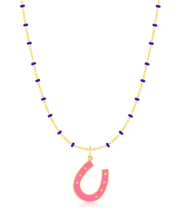 Enamel Horse Shoe Pendant