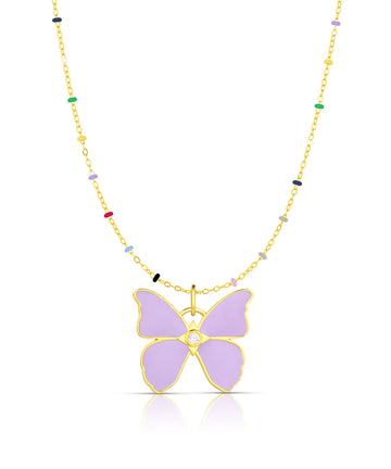 Lavender Butterfly Pendant